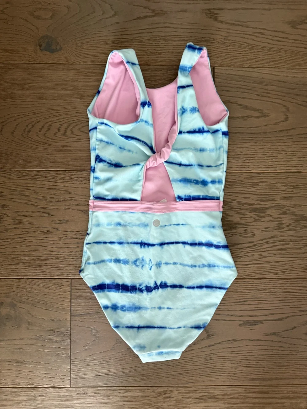 Girls Blue Tie-Dye One-Piece Swimsuit Reversible Nordstrom Zella size 8